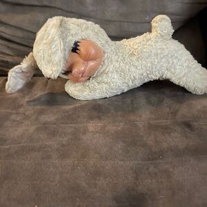 Vintage Rushton ?Face Bunny Rabbit Plush Sleeping Eyes Closed